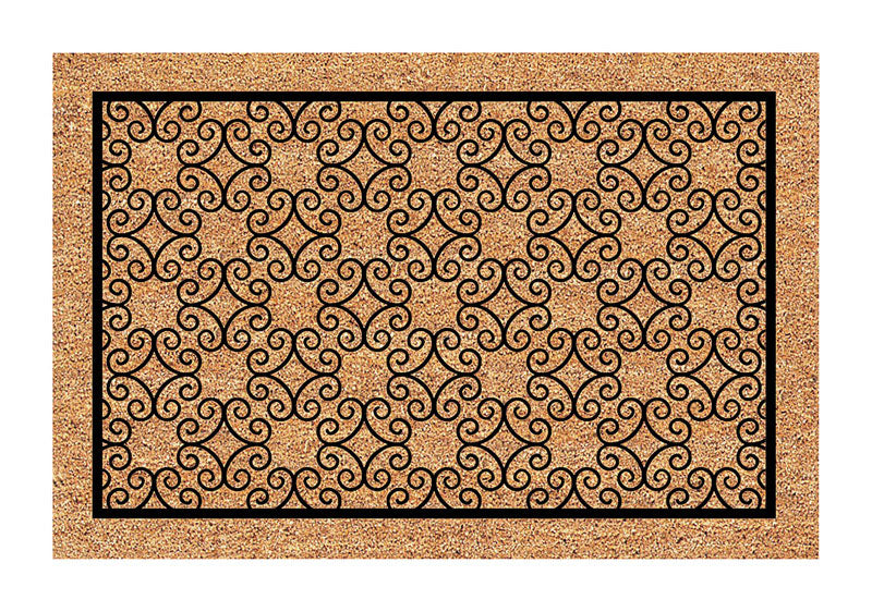 DeCoir 24 in. L X 36 in. W Tan/Black Piedmont Wrought Iron Border Entrance Mat