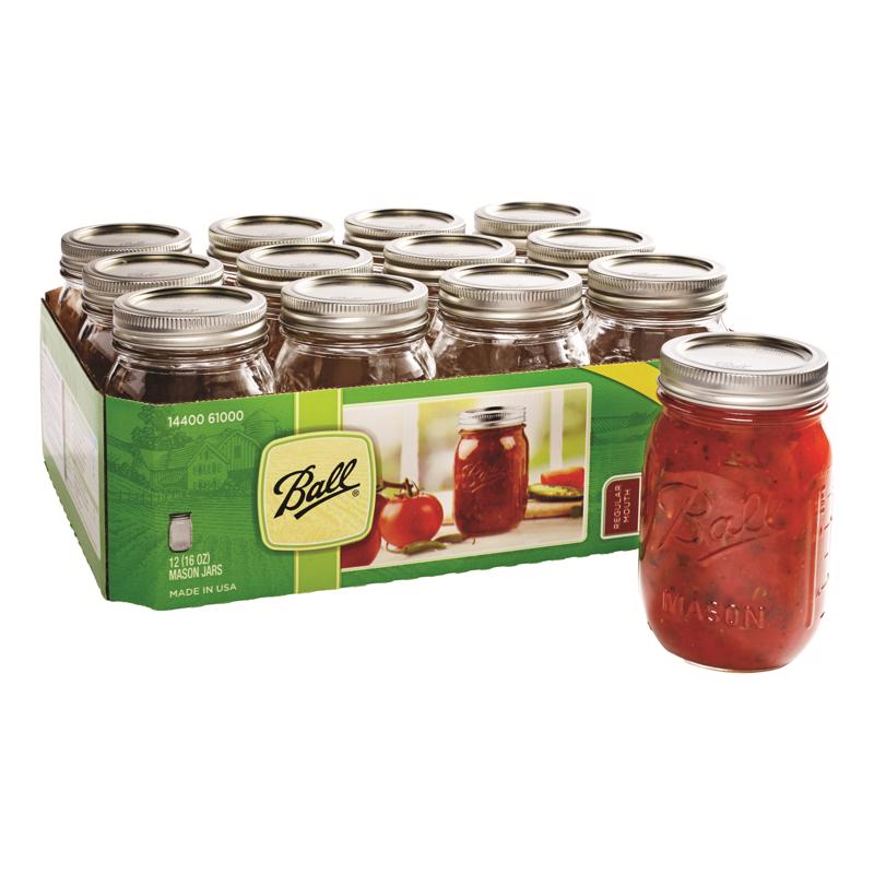 Ball Regular Mouth Mason Jar 16 oz 12 pk