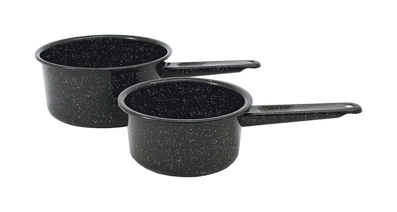 Granite Ware Ceramic Over Steel Saucepan Set Black