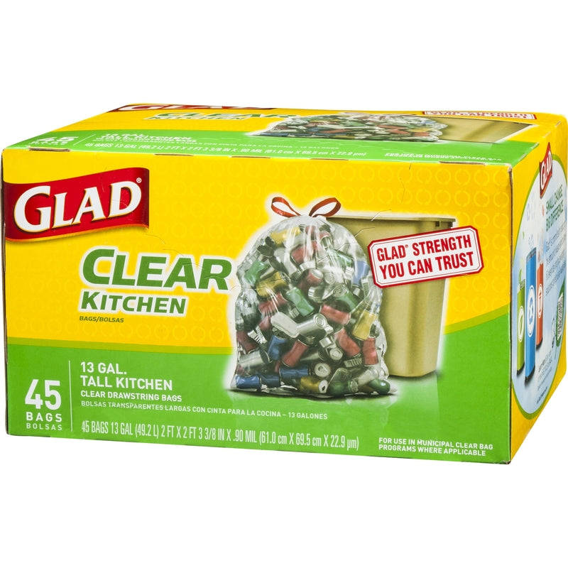 Glad 13 gal Tall Kitchen Bags Drawstring 45 pk