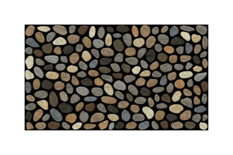 J & M Home Fashions 30 in. L X 18 in. W Pebbles Rubber Door Mat