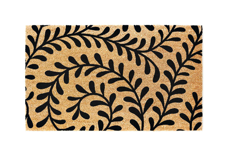 J & M Home Fashions 30 in. L X 18 in. W Black Door Mat