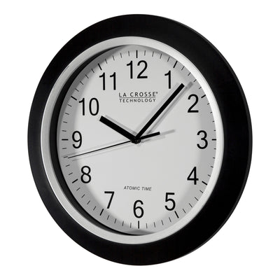 La Crosse Technology WT-3129B 12 Inch Atomic Analog Wall Clock, Pack of 1, Black