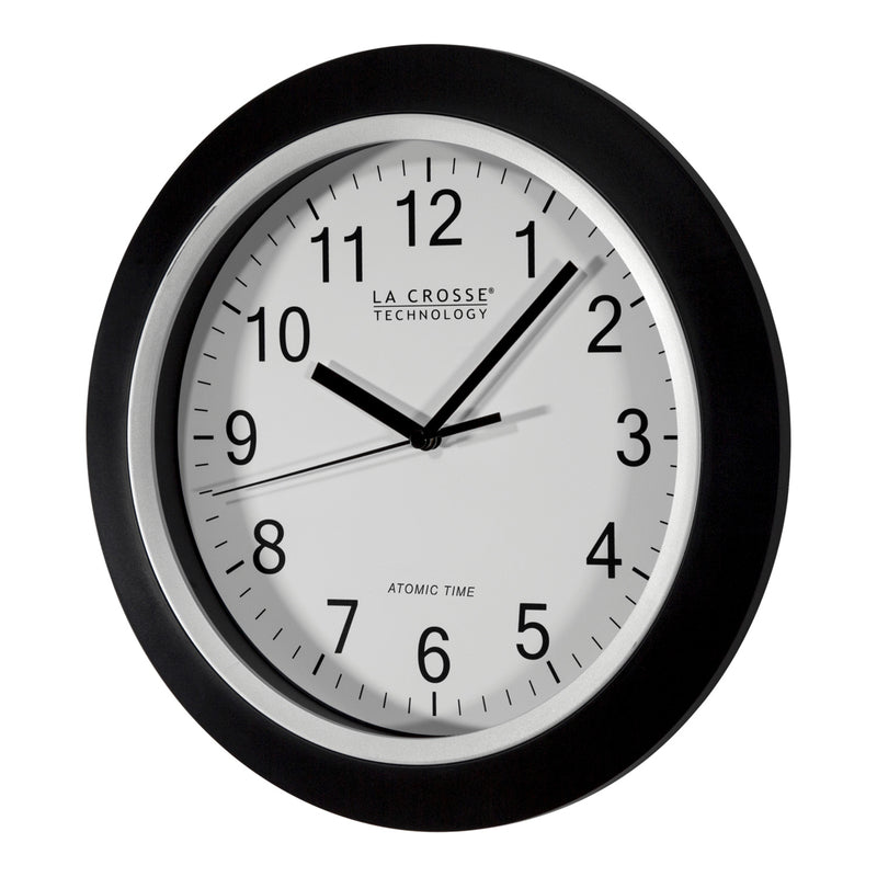 La Crosse Technology WT-3129B 12 Inch Atomic Analog Wall Clock, Pack of 1, Black