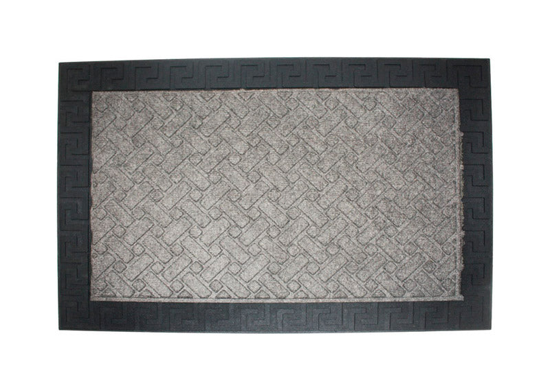 J & M Home Fashions 24 in. L X 36 in. W Gray Polypropylene Doormat