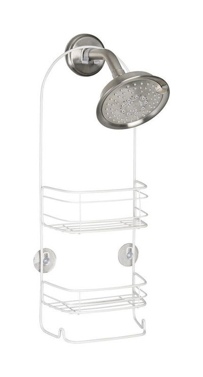 iDesign 21 in. H X 4 in. W X 8-3/4 in. L Matte White Shower Caddy