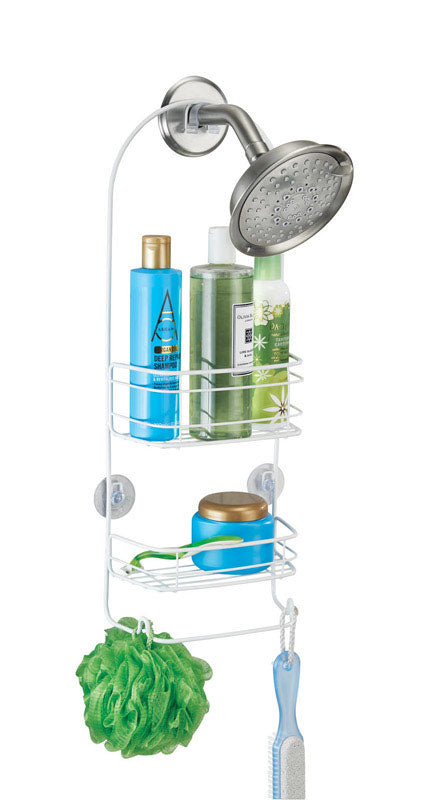 iDesign 21 in. H X 4 in. W X 8-3/4 in. L Matte White Shower Caddy