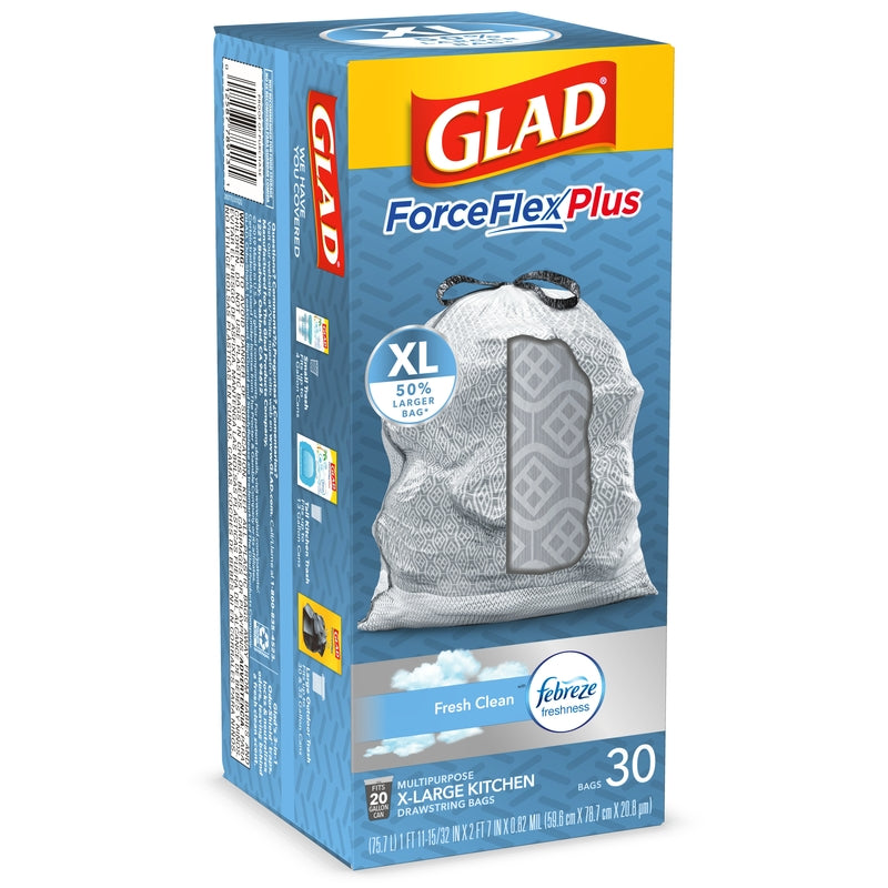 Glad Kitchen Pro 20 gal Fresh Scent Trash Bags Drawstring 30 pk