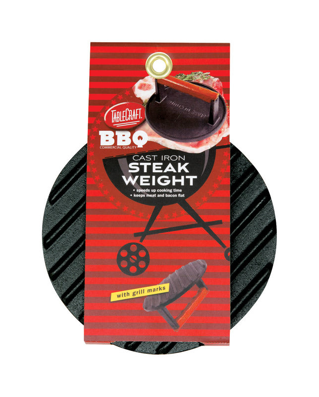 TableCraft BBQ Gray Cast Iron Steak Weight w/Handle