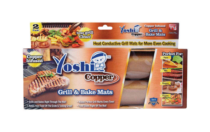 Yoshi As Seen On TV Brown Polytetrafluoroethylene/Copper Grill/Bake Mat