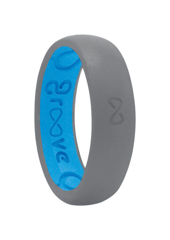 Groove Life Unisex Round Storm Gray/Blue Wedding Band Silicone Water Resistant Size 5