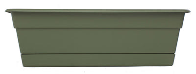 Bloem Dura Cotta 5.75 in. H X 24 in. W X 7.5 in. D Plastic Window Box Green