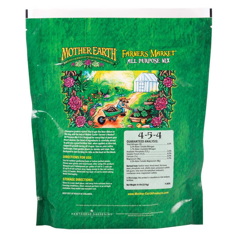 Mother Earth Farmers Market All Plant 4-5-4 Plant Fertilizer 4.4 lb