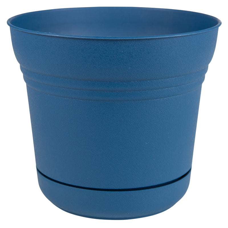 Bloem Saturn 12 in. D Plastic Planter Blue