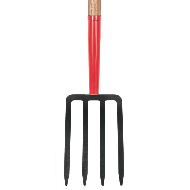 Truper 4 Tine Steel Spading Fork 30 in. Wood Handle