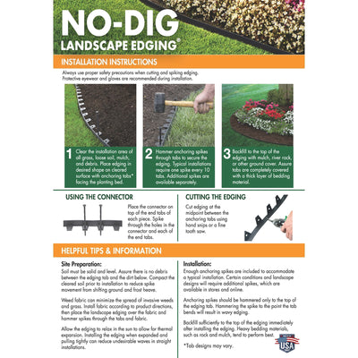 Dimex Easyflex No-dig 20' Edging with 6 Spikes