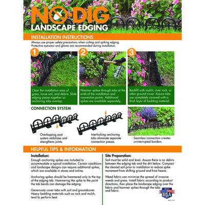 Dimex 259576 10 in. Decorative Landscape Edging Kit44; Black