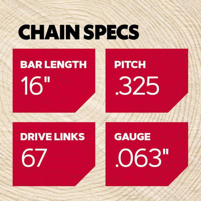 Oregon ControlCut L67 16 in. 67 links Chainsaw Chain