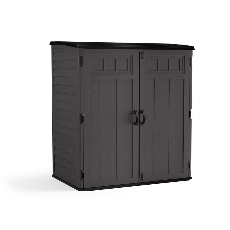 Suncast 5 ft. x 3 ft. Plastic Vertical Pent Storage Shed with Floor Kit Gray