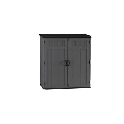 Suncast 5 ft. x 3 ft. Plastic Vertical Pent Storage Shed with Floor Kit Gray