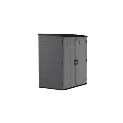 Suncast 5 ft. x 3 ft. Plastic Vertical Pent Storage Shed with Floor Kit Gray