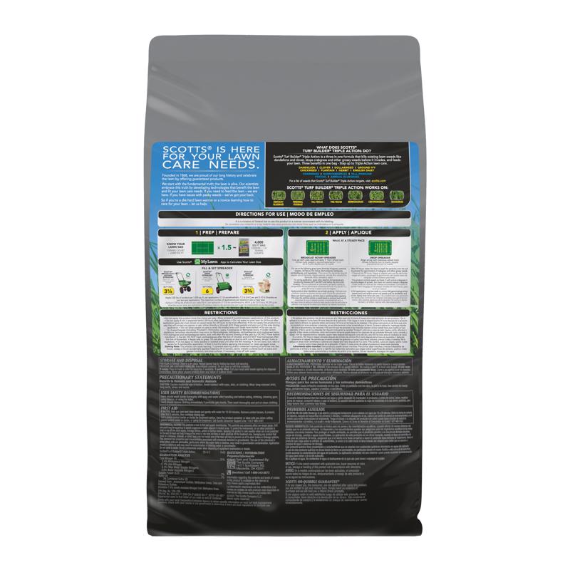 Scotts Turf Builder Triple Action Weed & Feed Lawn Fertilizer For Multiple Grass Types 4000 sq ft