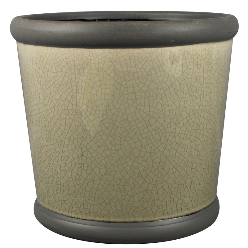 Trendspot Belleville 9 in. D Ceramic Planter Gray