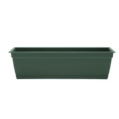 Bloem Dayton 6.87 in. H X 24 in. W Plastic Ocean Series Window Box Turtle Green