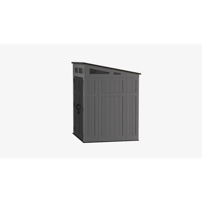 Suncast Modernist 6 ft. x 5 ft. Plastic Vertical Storage Shed with Floor Kit Gray