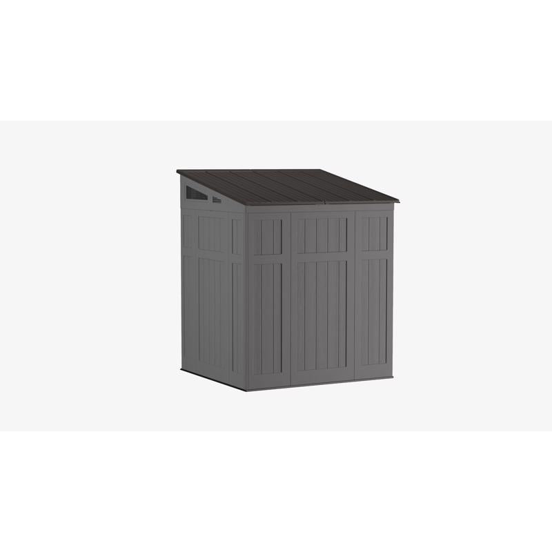 Suncast Modernist 6 ft. x 5 ft. Plastic Vertical Storage Shed with Floor Kit Gray