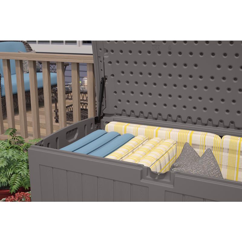 Suncast 58 in. W X 32 in. D Gray Plastic Deck Box 200 gal