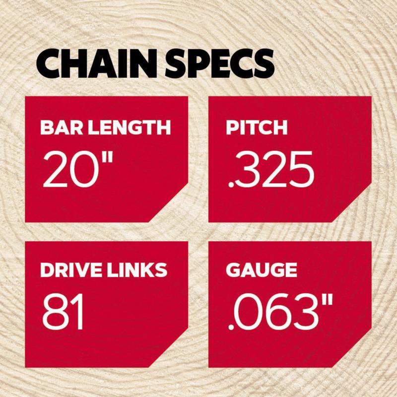 Oregon PowerCut V81 20 in. 81 links Chainsaw Chain