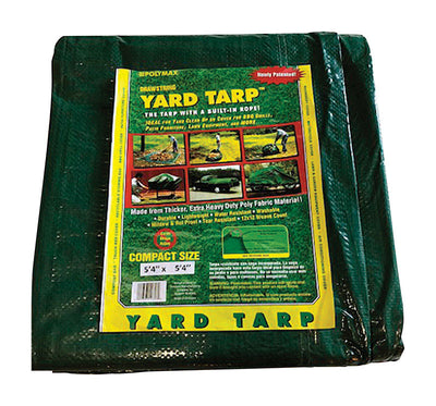 Gosport 5.33 ft. W X 5.33 ft. L Heavy Duty Polyethylene Drawstring Yard Tarp Green