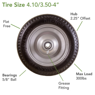 Marathon 4 in. D X 10.3 in. D 300 lb. cap. Offset Hand Truck Tire Polyurethane 1 pk