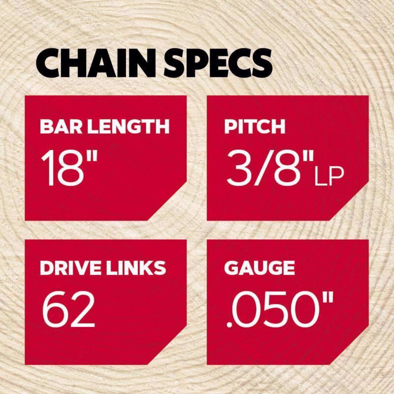 Oregon AdvanceCut S62T 18 in. 62 links Chainsaw Chain