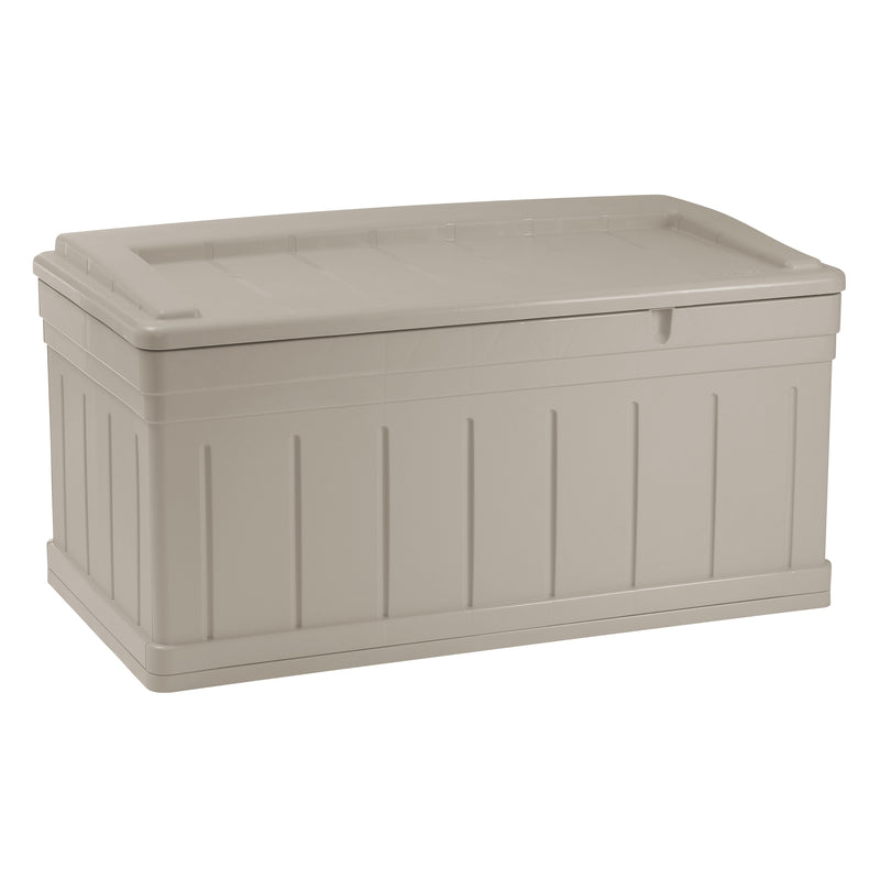 Suncast 53 in. W X 29 in. D Beige Plastic Deck Box with Seat 129 gal