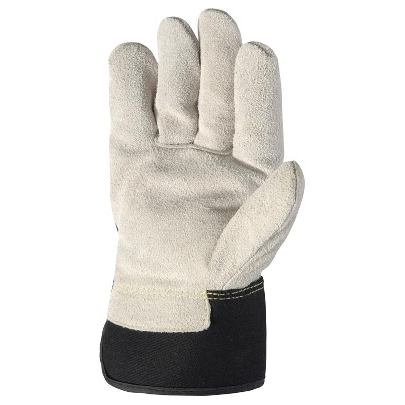 Wells Lamont L Split Cowhide Leather Black/Brown Gloves