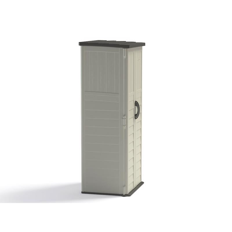 Suncast Plastic Vertical Storage Shed with Floor Kit Gray