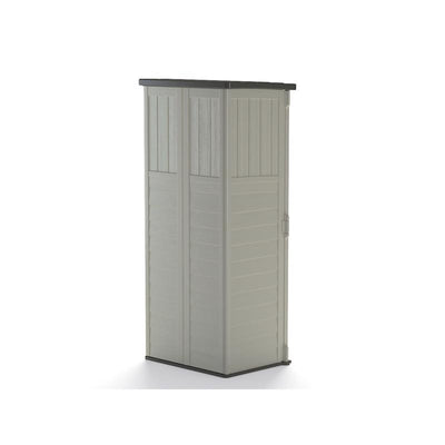 Suncast Plastic Vertical Storage Shed with Floor Kit Gray