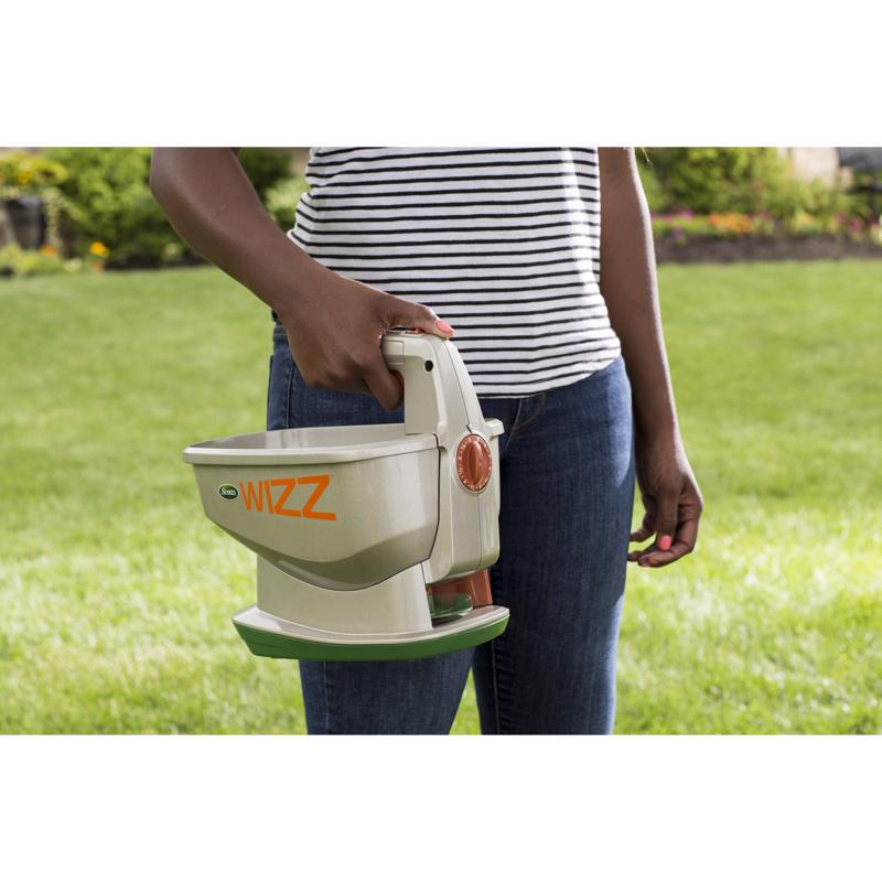 Scotts Wizz 60 in. W Handheld Spreader For Fertilizer/Ice Melt/Seed 4 lb