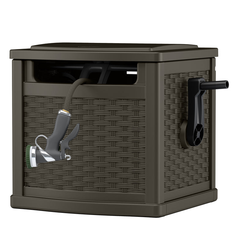 Suncast Slide Trak 150 ft. Brown Retractable Free Standing Hideaway Ho ...