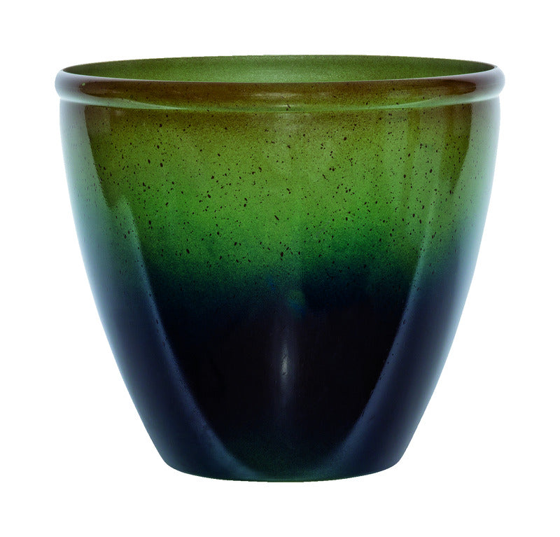 Suncast Seneca 14 in. H X 16 in. W Resin Modern Planter Blue/Green