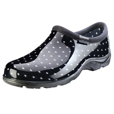 Sloggers Women's Garden/Rain Shoes 7 US Black Polka Dot