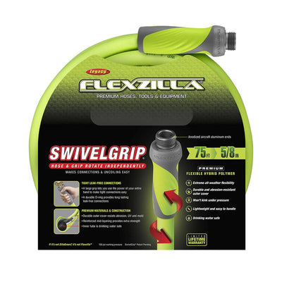 Legacy Flexzilla SwivelGrip 5/8 in. D X 75 ft. L Garden Hose Green