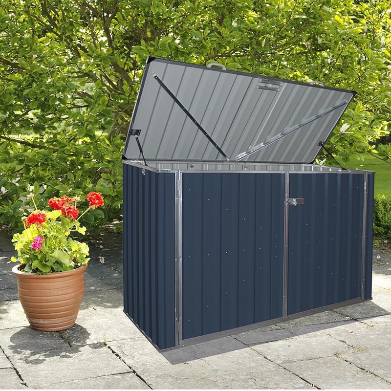 Build-Well 6 ft. x 3 ft. Metal Horizontal Modern Storage Shed without Floor Kit Gray