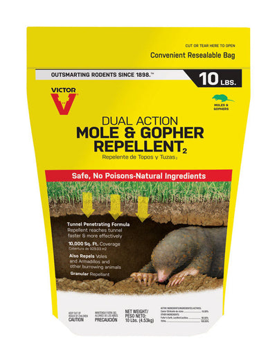 Victor Dual Action Animal Repellent Granules For Gophers and Moles 10 lb