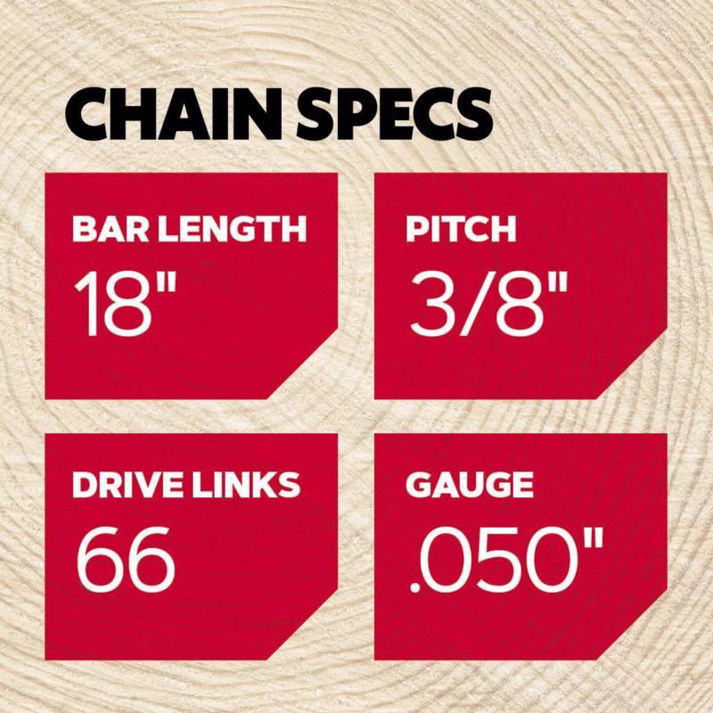 Oregon PowerCut E66 18 in. 66 links Chainsaw Chain