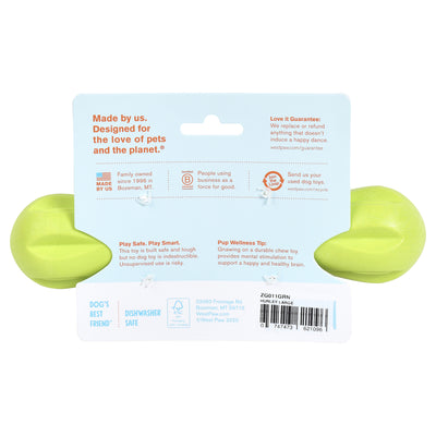 West Paw Zogoflex Green Plastic Hurley Bone Chew Dog Toy Large in. 1 pk