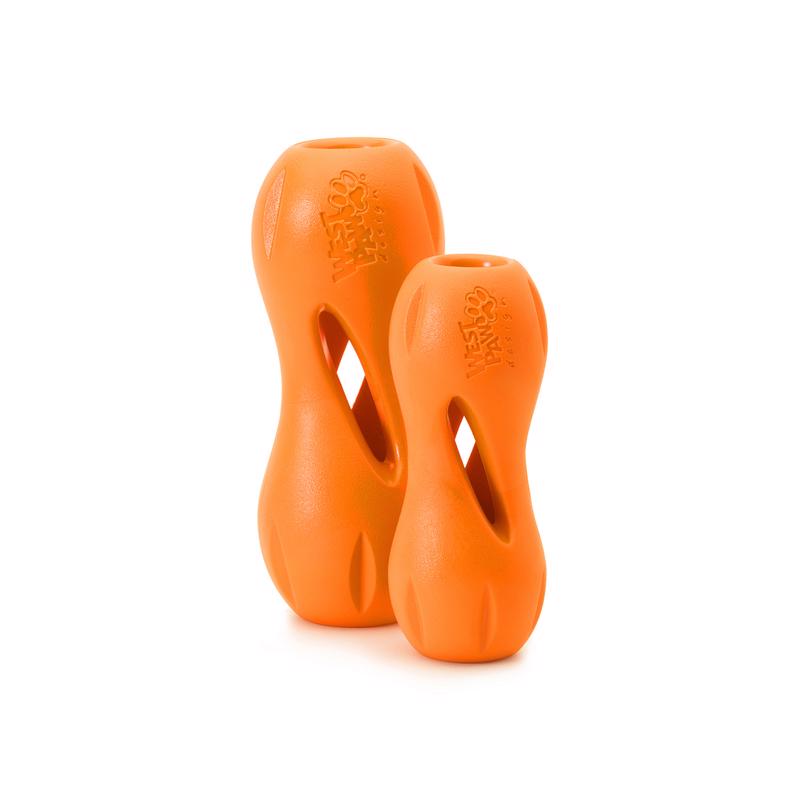 West Paw Zogoflex Orange Plastic Qwizl Dog Treat Toy/Dispenser Small in. 1 pk