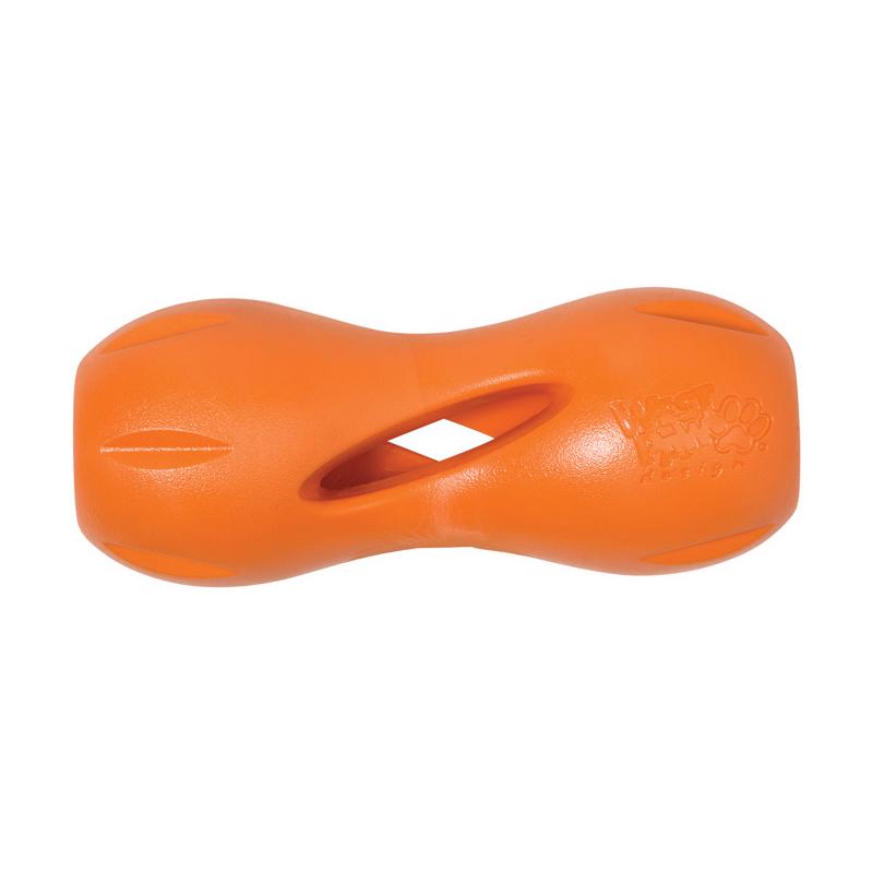 West Paw Zogoflex Orange Plastic Qwizl Dog Treat Toy/Dispenser Large in. 1 pk